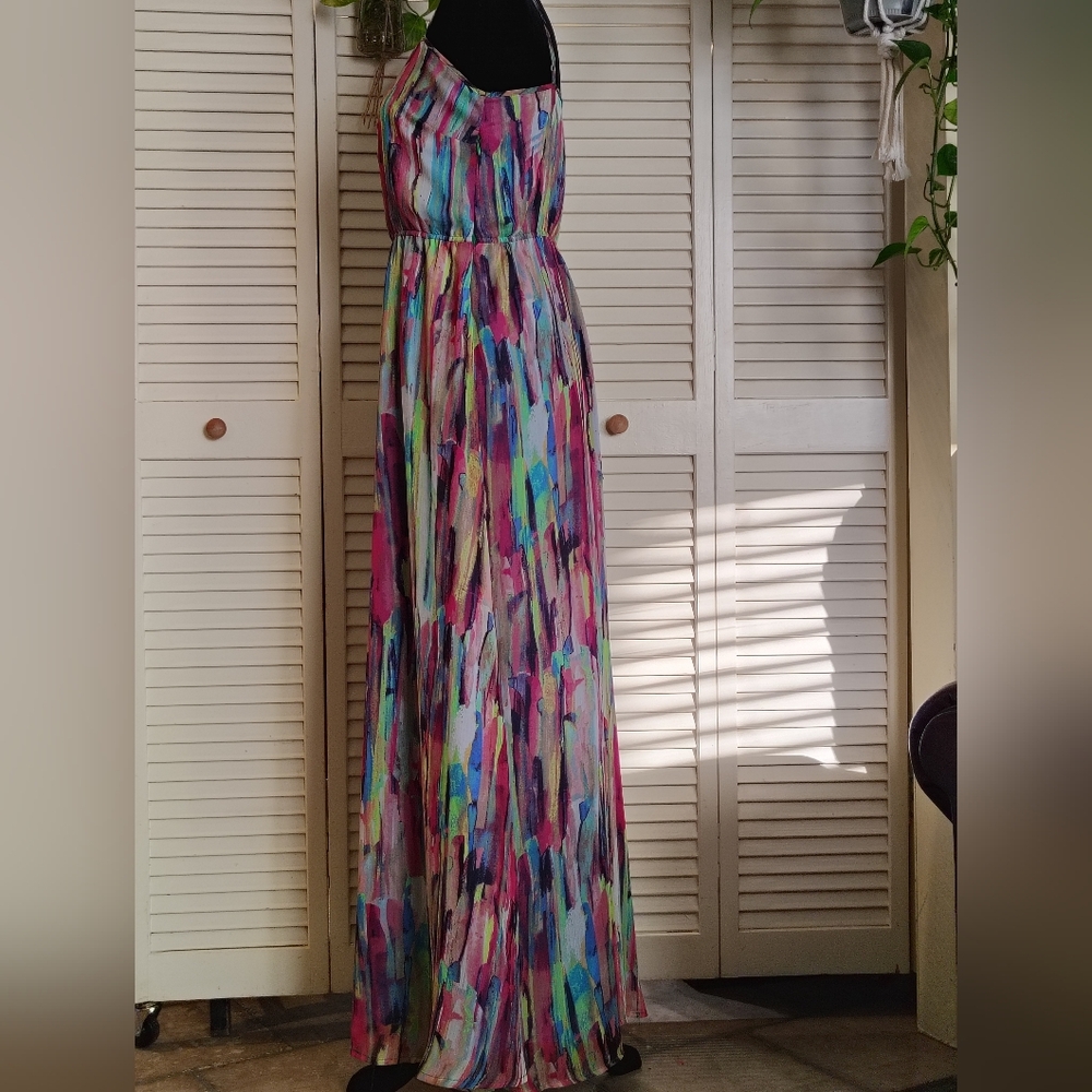 Jack BB Dakota Multicolor Abstract Print Sleeveless Maxi Dress Size 6 –Like New - Picture 4 of 13